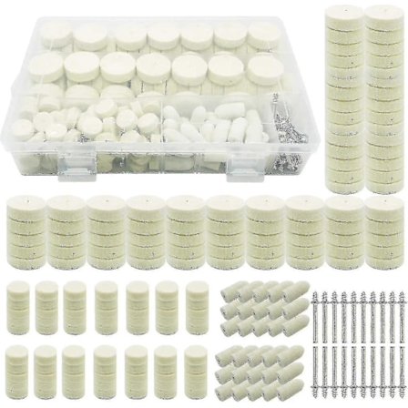 200 stk. uldpoleringshjul, poleringspude med metalskaft til Dremel tilbehør roterende værktøjer