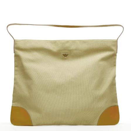 Prada Vintage, Pre-owned Shoulder Bags Beige, Dames, Maat:ONE Size,nylon