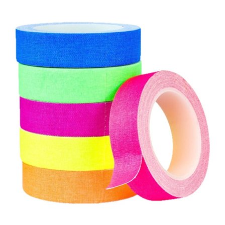 UV Fluorescerende Gaffa Tape af Klæde - 6 Farver, Højklæbende Scene Markerings Tape