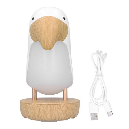Sød Tegneserie Næsehornsfugl LED Bordlampe med USB-opladning og Bluetooth Musik Natlampe til Soveværelse