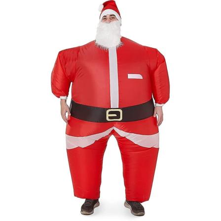 Uppblåsbar jultomtekostym Kompatibel med Vuxen Xmas Fancy Dress Kostymfest - One Size -ES