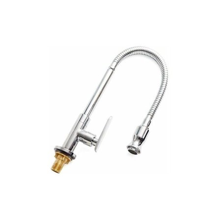 Utomhusköksblandare 360° Roterbar Enhålsblandare Kallvatten Köksblandare Tvättställsblandare