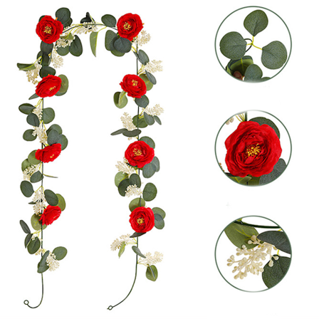 Kunstig rose vinstok, rød, 1 stk