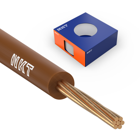 NKT FQ XTRA Installasjonskabel 450/750 V, 2,5 mm², 100 m ring Brun, Stikkontakter & kabler
