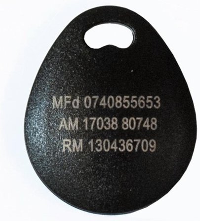 Axema 1-9007-08 Nyckelbricka med lasergraverade siffror, Larm & säkerhet