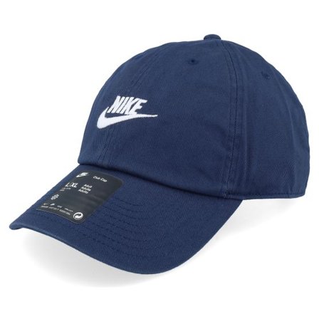Nike - Blå unconstructed Keps - Club Cap Futura Washed Obsidian/White Dad Cap @ Hatstore