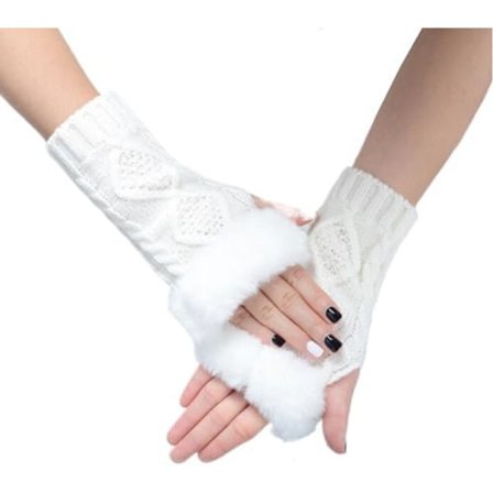 20x6,5cm Vinter Armvärmare Fingerlösa Vantar Stickade Mössor med Tumhål