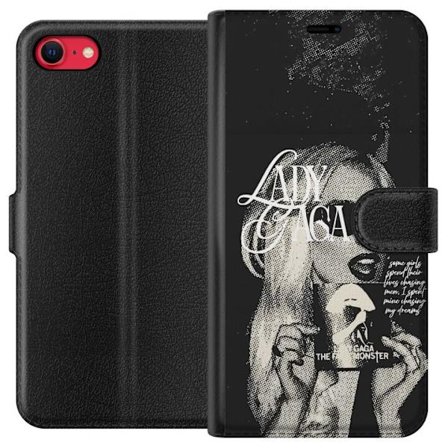 Kompatibelt Lommeboketui til Apple iPhone SE (2022) Lady Gaga svart-hvit retroplakat med solbriller og popkonst-estetikk