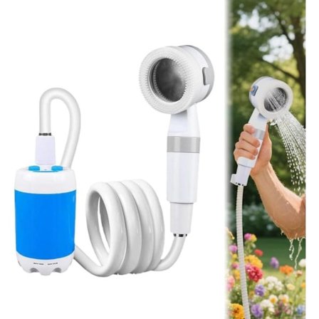 Campingbruser, Udendørsbruser, Bærbar Campingbruser, Genopladelig Campingbruser, Til Vandreture, Bilvask og Vask af Kæledyr