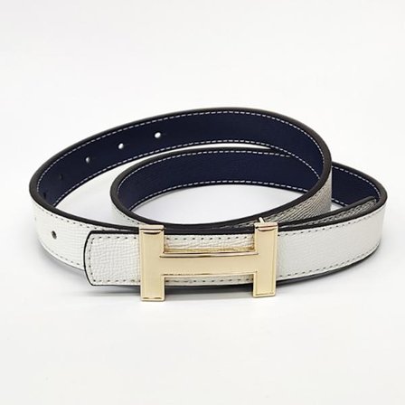 Belte i ku-hudlegering, tynn og reversibel - 105 cm