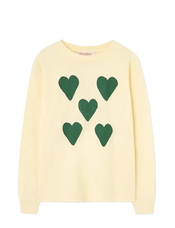 THE ANIMALS OBSERVATORY Hearts Yellow Dof Lonf Sleeve T-Shirt - Yellow - 6 Y