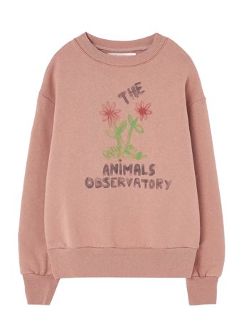 THE ANIMALS OBSERVATORY Flowers Dusty Coral Bear Sweatshirt - Pink - 8 Y