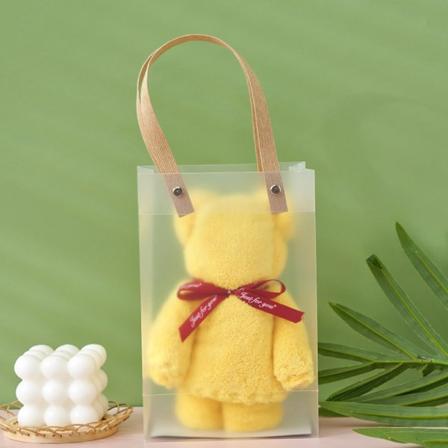 1st Coral Velvet Fleece e Bear Handduk Tote Bag Näsduk Abso - Perfet Yellow