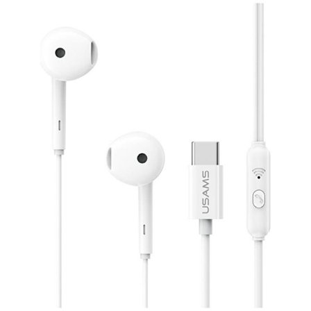 USAMS In-Ear Stereo Hörlurar USB-C 1.2m EP-50 - Vit