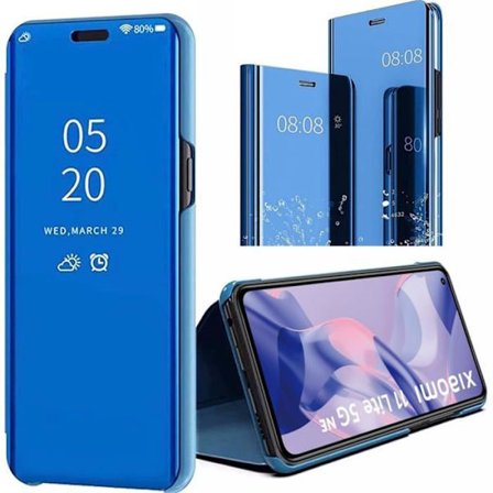 Skyddande Fodral - E.F.CONNECTION - Xiaomi Mi 11 Lite - Semi-rigid - Genomskinligt Fönster - Blå