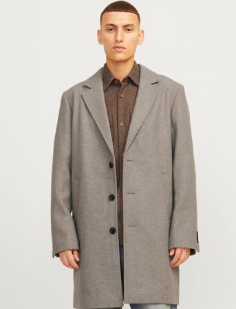 Jack & Jones Jjeharrison Wool Blend Coat Sn - Beige - S