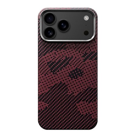 Mobilskal till iPhone 17 MagSafe Kevlar - Camouflage Röd