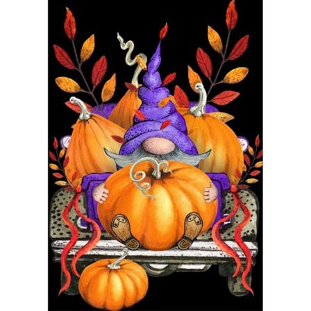 30x40cm(12''*16'') Höst Diamantkonst Kits, 5D Gnome Diamantmålning