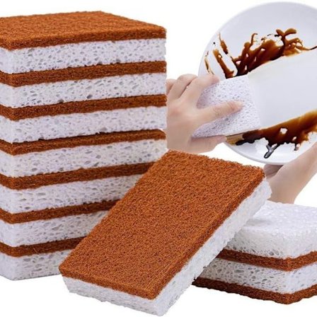 Biologiskt nedbrytbar naturlig svamp kokosnötskrubb -?ko kökssvamp,