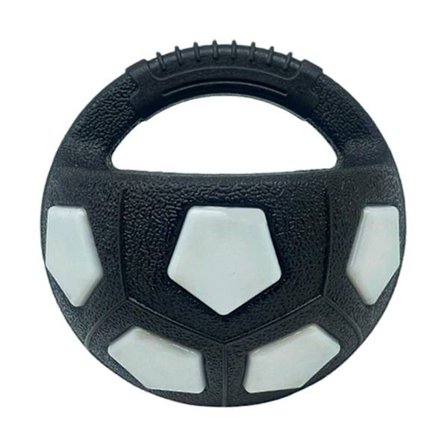 Hundleksak med Handtag Pipig Interaktiv Apporteringsboll Gummi Fotboll Lugnande Boll Flytande Vatten[D]