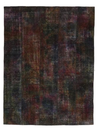 Patchwork Matta Handknuten 249X315 Svart Persien