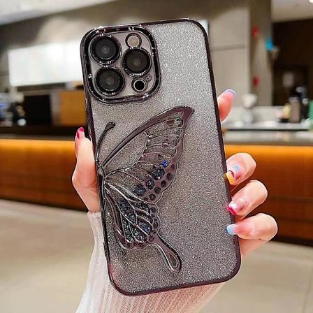 För iPhone 15 Pro TPU Skal Kvicksand Glitter Elektroplätering Telefonfodral