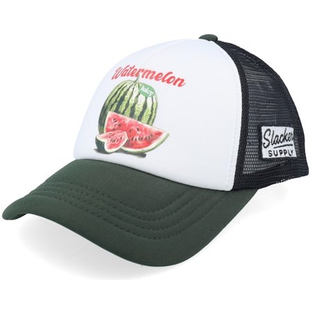 Slacker Supply - Weiss trucker Cap - Watermelon Foam White/Olive/Black Vintage Trucker @ Hatstore