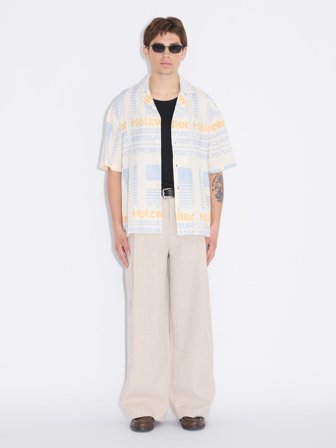 Holzweiler - Pier Print Shirt - Ecru Mix - Mens - Extra Large