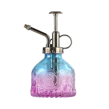 Lasinen suihkepullo, Vintage korkea CAN yläpumpulla, vuotamaton korkeasumuttava suutin puutarhakasveille, kukka, puhdistusaineet - sininen viulu