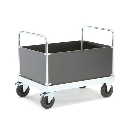 Kassevogn, 1000x700x960 mm, elforsinket ramme med MDF-plater, med brems