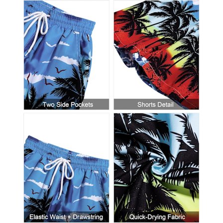 Herr Hawaiian skjorta och shorts set Regular Fit kortärmad casual funky strand flamingo skjorta set S