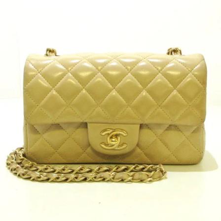 Chanel Vintage Pre-owned Leather chanel-Tass , Beige , Dames , Maat: ONE Size Vintage Tassen