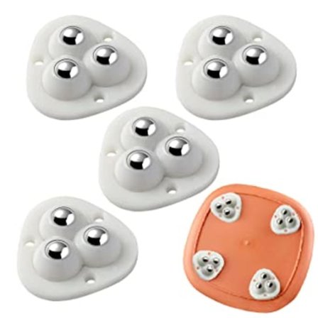 (4 stk, hvit) Selvklebende Mini Caster Wheels, Lim Universal