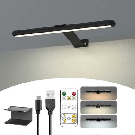 Trådløs Bildelampe Oppladbar med Fjernkontroll, 300LM Kunst Batteri Display Lampe, 3 Moduser Magnetisk Vegglampe