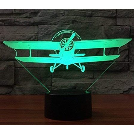 3D Fly Nattlys Lampe Illusjon Nattlys 7 Fargeendringer
