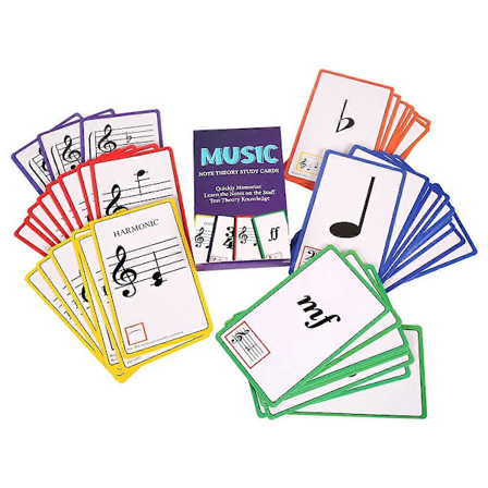 Musik Flash Cards Farvet Kobberplade Papir Klaver Farvekodede Flash Cards, Klaver Akkorder Flash Cards