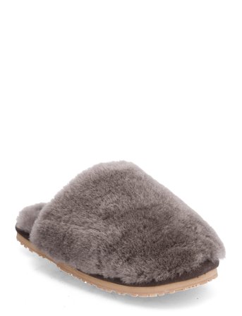 Closed Toe Sheepskin Fur Slipper Grey MOU