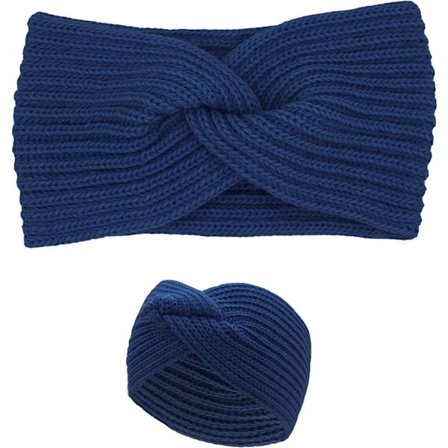 Avio Blå Ull Hodebånd For Kvinner Laget I Italia - Strikket Kvinner