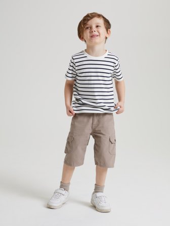 Polarn O. Pyret - Woven cargo shorts in solid color - 86 - Childrenswear - beige