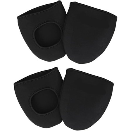 Tåbeskyttere - 2 par - Halvfotsko - Skotrekk - Sykkelskotrekk - Vintertermisk - For sykling/terrengsykling - Vindtett - Svart