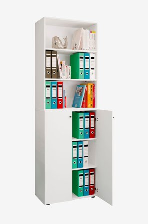 VCM - Vcm Kontorskap Lona 2Xl hengslede dører + hylle - Hvit - Skap - Fra Homeroom