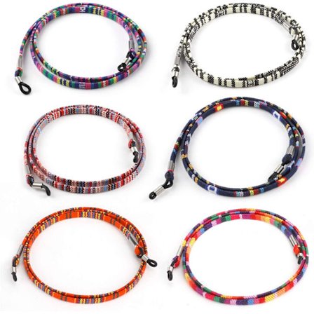 6 stk briller ledning, solbriller kjede, lesebriller retainer