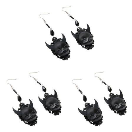 3 Paria Halloween-paholaisen muotoisia korvakoruja muotista valmistettuja hartsikoruja juhliin 3 paria 10X4CM 3 pairs 10X4CM