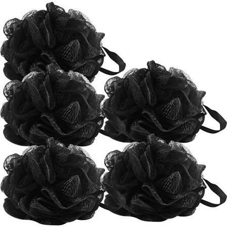 5-pak badesvamp - badebold - eksfolierende svamp - badesvamp - brusebads-svamp - (sort)