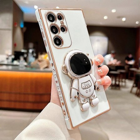 Samsung Galaxy S25 Ultra -kotelo, rakkaussydämet, galvanointi, TPU-puhelinkuori astronautilla