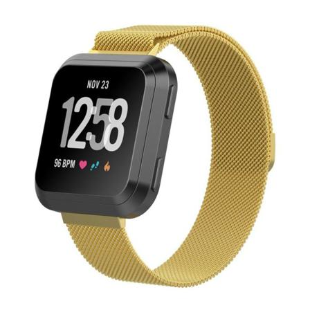 Fitbit Versa Urlänk I Rostfri Stål Meshlänk - Guld Och Storl
