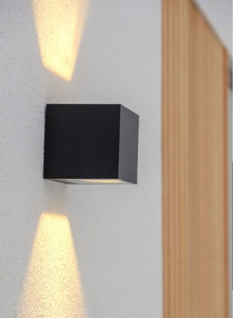 Arca utelampe vegg opp/ned - sort