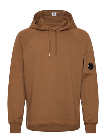C.P. Company Light Fleece Hoodie Garment Dyed - Brown - L