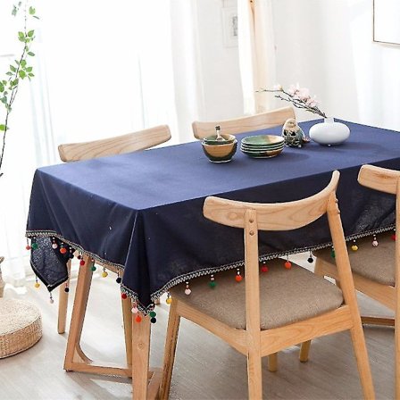 Proud Rose Tummansininen Pöytäliina Puuvilla Pellava Hää