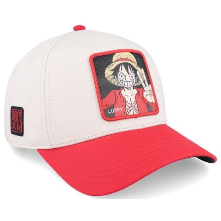 Capslab - Beige - adjustable - Cap - One Piece Luffy Grey/Red A-Frame Adjustable - Hatstore